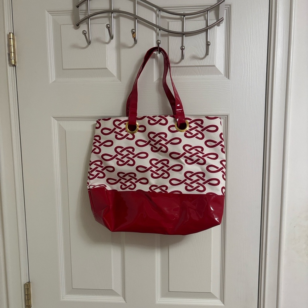 Estée Lauder Red and White Tote Bag